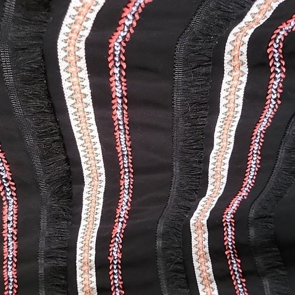 Derek Heart Cowgirl Fringe Embroidered Black Sleeveless Top 2X - Picture 3 of 7